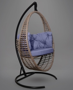 Подвесное кресло-кокон derbent коричневое с синей подушкой (лаура) коричневый 97x140x45 см. Laura