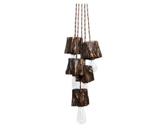 Подвесной светильник из дерева querk05 (ruwoo) коричневый 10x10x10 см.