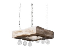 Подвесной светильник из дерева forte (ruwoo) белый 40x10x40 см.