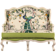 Двухместный диван «индокитайский зелёный павлин» (object desire) зеленый 132x115x64 см.