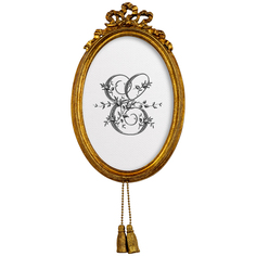 Картина «монограмма буквы e» в раме «жаклин» (object desire) белый 12x19x2 см.
