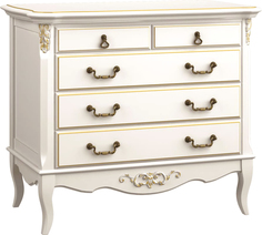 комод gold wood 5 (la neige) белый 95.0x50.5x83.5 см.