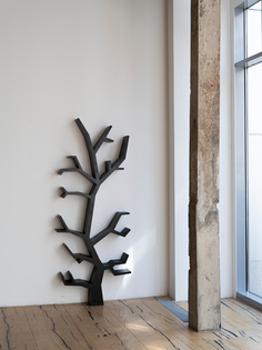 Стеллаж дерево (odingeniy) черный 89x229x15 см.