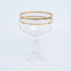 Набор креманок золотой лист 200мл(6 шт) (crystalex bohemia) прозрачный 16x21x12 см.