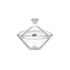 Конфетница с крышкой triangle 18 см (crystalite bohemia) прозрачный 17x18x17 см.