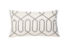Подушка с бисером геометрия (garda decor) белый 50x30 см.