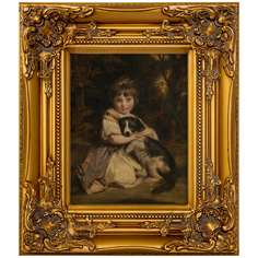 Репродукция картины «портрет мисс боулз с собакой» (object desire) коричневый 34x40x5 см.