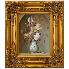 Репродукция картины «цветы в вазе» (object desire) коричневый 34x40x5 см.