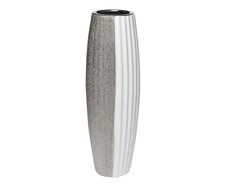 Ваза керамическая белая с серебром (garda decor) серый 13x40x13 см.