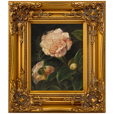 Репродукция картины пион (object desire) золотой 34x39x4 см.