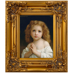 Репродукция картины «маленькая девочка» (object desire) золотой 34x39x4 см.