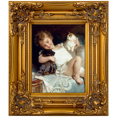 Репродукция картины «маленькие друзья» (object desire) золотой 34x39x4 см.
