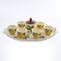 Кофейный сервиз лимон 8 предметов (nuova cer) белый 42x12x18 см.