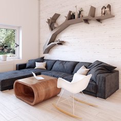 Полка ветка большая (odingeniy) коричневый 242x137x15 см.