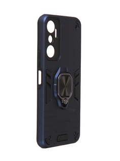 Чехол DF для Infinix Hot 20 4G с магнитом и кольцом Dark Blue inArmor-03