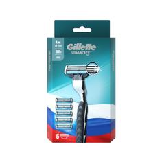 Мужская бритва Gillette Mach3 с 5 сменными кассетами