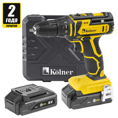 Дрель-шуруповерт KOLNER KCD 16-2LC 2Ач, с двумя аккумуляторами [кн16-2лц]
