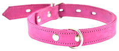 Ошейник для собак ZooExpress Color Line нубук, розовый, 14 мм, 27-36 см