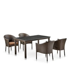 Комплект плетеной мебели Афина T256A/Y350A-W53 4Pcs Brown Afina