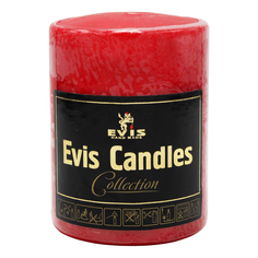 Свеча декоративная Evis 6x8 см парафиновая красная