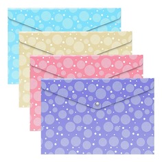 Папка-конверт Erich Krause Pastel Dots А4 на кнопке в ассортименте