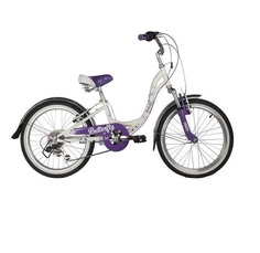 Велосипед Novatrack Butterfly 20 6V (2022) белый-фиолетовый 153802 (20SH6V.BUTTERFLY.VL22)