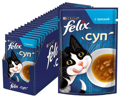 Влажный корм для кошек Felix Суп с треской 48 г x 30 шт