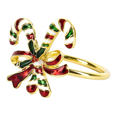 Кольцо для салфеток Nouvelle Home Тросточки золотистое 4x4,5x3,5 см