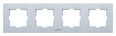 Рамка Panasonic Karre Plus WKTF08042SL-RU 4x горизонтальный монтаж пластик серебро (упак.: