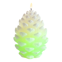 Свеча декоративная фигурная Bartek Candles Шишка светодиодная 9,5x13 см слоновая кость