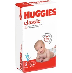 Подгузники Huggies Classic 3 (4-9 кг), 58 шт.