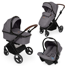 Коляска детская трансформер Nuovita Edel 3 в 1 Grigio/Серый