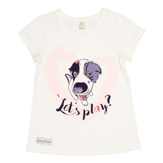 Футболка детская Lucky Child, молочный + белый, р. 110