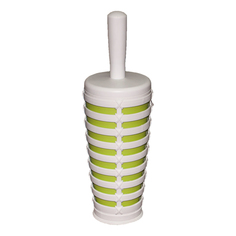 Ершик для унитаза Primanova Palm бело-зеленый 15x15x42 см