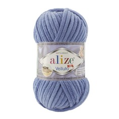 Пряжа ALIZE Velluto (100% микрополиэстер) 5х100 г цв.374 джинс ALIZE-VELLUTO.374,