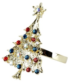 Кольцо для салфеток Nouvelle Home Елочка золотистое 3,5x4,5x6 см