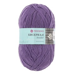 Пряжа Пехорская Бисерная 5 шт. в упак. цвет т.фиалка ПЕХ.БИСЕР.567, 100 м от Пехорка