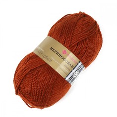 Пряжа Пехорская Мериносовая 10 шт. в упак. цвет красная глина пех.меринос.344, 200 м от Пехорка