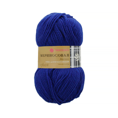 Пряжа Пехорская Мериносовая 10 шт. в упак. цвет ультрамарин пех.меринос.491, 200 м от Пехорка