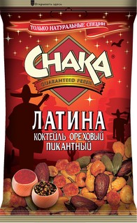 Коктейль ореховый Chaka Латина жареные очищенные острые 70 г