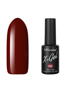 Гель лак для ногтей In’Garden X-Gel N° 60 темно-бордовый плотный 8 мл Ingarden
