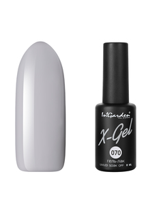 Гель лак для ногтей In’Garden X-Gel N° 70 светло-серый плотный 8 мл Ingarden