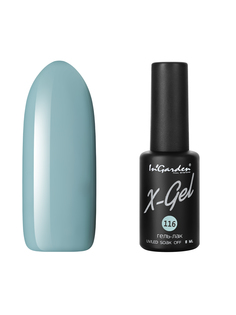 Гель лак для ногтей In’Garden X-Gel N° 116 пастельный серо-зеленый 8 мл Ingarden
