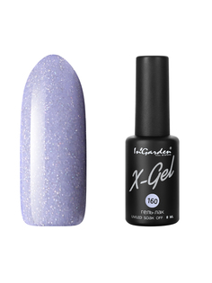 Гель лак для ногтей In’Garden X-Gel N° 160 светло-лавандовый с блестками 8 мл Ingarden