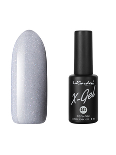 Гель лак для ногтей In’Garden X-Gel N° 161 светло-серый с блестками плотный 8 мл Ingarden