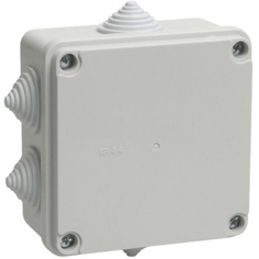 Коробка распределительная IEK КМ41233, гермовводы 6 шт, серая, IP44, 100x100x50 мм