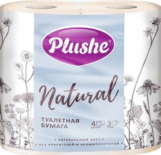 Туалетная бумага Plushe Natural 3 слоя, 4 шт.
