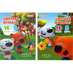 Набор цветной бумаги ACTION! FANCY Двусторонняя газетная бумага А4 8 цв. 16 лист. 2 диз...
