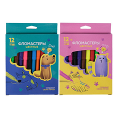Фломастеры 12 цветов в ассортименте No Brand
