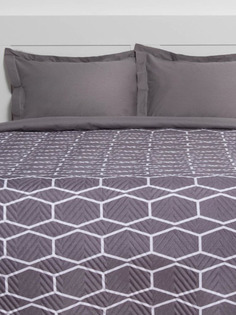 Покрывало Экономь и Я Ритм 200x210 см полиэстер серо-белое